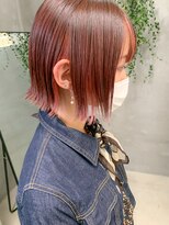 テトヘアー(teto hair) 切りっぱなしボブ、外ハネボブ、インナーカラー、ペールピンク