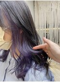 ブリーチインナーカラーラベンダー　パープル　渋谷　momoko