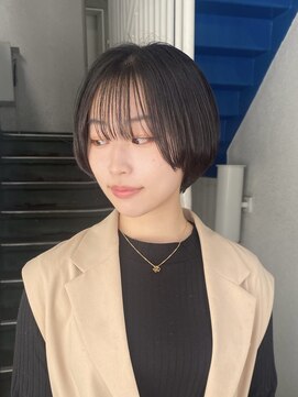 スー 渋谷(suu) ハンサムショートボブ前髪くびれショートボブ前下がりショート