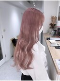 切りっぱなしボブ/エアリーロング/美髪/ピンクブラウン/渋谷