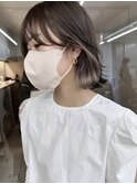 韓国ヘアグレージュカラーブリーチ無し髪質改善イヤリングカラー