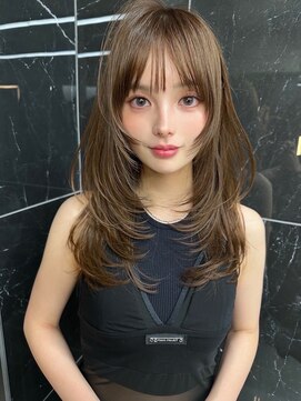 サイン 渋谷(SIGN) 韓国ヘアーハッシュカットレイヤーカットグレージュブリーチ無し