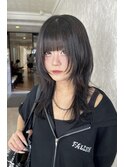 ロングウルフレイヤーカット黒髪10代20代30代