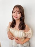 顔周りレイヤーカットくびれヘアミルクティーベージュカラー韓国