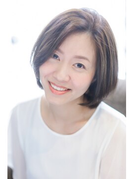 エイジングケア専門店 ジン 美容室(JIN) ４８歳、艶々、根本ふんわりボブ★白髪染め＆髪質改善