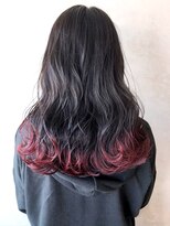 アイティー バイ アルバム 中野店(IT by ALBUM) 袖カラーレッドロング_ウェーブパーマフォギーベージュ_ba281093