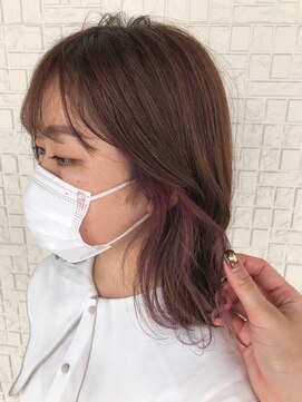 テラスヘア 新潟駅南(TERRACE hair) "艶髪デザインカラー"ピンクラベージュ