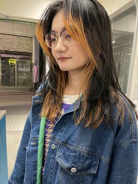 ノラ シブヤ(NORA) インナーカラー、グラデーションカラー、オレンジカラー【木原】