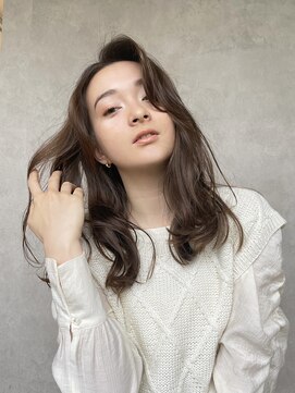 メゾンドイギー(MAISON de IGGY) 大人かわいいかきあげロング☆透け感ブラウンベージュでウル美髪