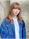 ミルクティーベージュ ブリーチ 狐カラー エンドカラー