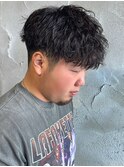 波巻きスパイラルパーマメンズパーマメンズマッシュ群馬高崎眉毛