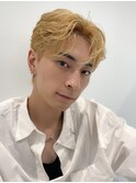 ベージュ×カルマヘアシースルーマッシュ