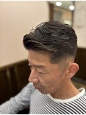 七三分けパーマスタイル
