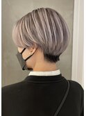 ハンサムショート/バレイヤージュ/グレージュホワイトグレージュ