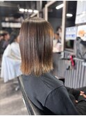 シースルーバング地毛風ナチュラルストレートボブ