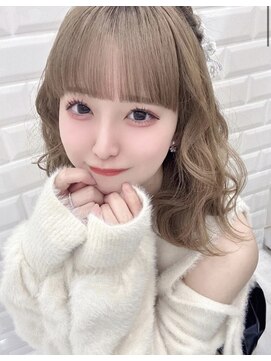 リルミー ミュエナ 大須 矢場町(Lilme myuena) ミルクティーベージュ+ぱっつん前髪 *Lilme*
