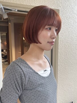 ラミエ バイ メルト 吉祥寺(lamie by melt) 小川/ブリーチなしカラーオレンジレッドショートボブ吉祥寺小顔