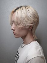 メンズサロン ガウディ 三宮店(men's salon Gaudi)&nbsp;メンズロングウルフ×ブリーチハイトーンホワイトブロンドカラー