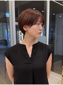 大人可愛いオレンジマッシュショート20代30代40代50代60代