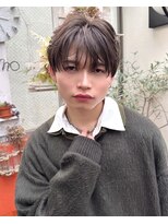 モモ(momo)&nbsp;メンズウルフダウンパーマシースルーマッシュメンズハイトーン