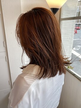 ヘアーエポック(hair epoque) 切りっぱなしボブディ×オレンジベージュシークレットハイライト