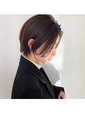 大人かわいい黒髪前下がりショート20代30代40代/西原晃