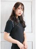 アッシュグレージュのセミロング