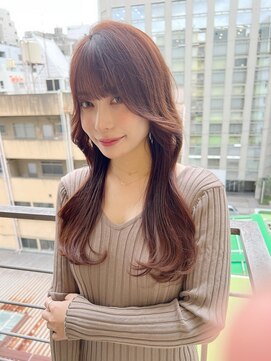 ロンド ストラーダ 心斎橋(Lond strada) 韓国前髪顔周りロング×デザインカラー[心斎橋/髪質改善]