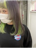 【Merci】ホワイトグレージュホワイト×インナーグリーン