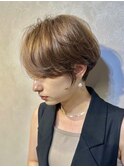 ショート/ボブ/ハイライト/脱白髪染め