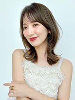 アフロートリノ(AFLOAT Leino)&nbsp;2wayバング 韓国前髪 シースルー ミディアム くびれヘア　顔周り