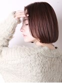 グレーベージュうる艶ショートボブ前髪パーマ1202