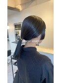 顔周りステップカット×簡単アレンジ