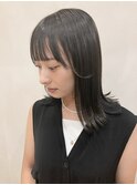 切りっぱなしボブ×黒髪×ツヤ感