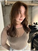 ナチュラルブラウン　ブラウンベージュ  大人レイヤーカット　