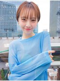 プチショート＃くびれヘアアプリコットオレンジハイライトカラー