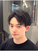 アップバングショート/短髪/ソフトツイストパーマ/仙台