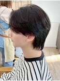 韓国マッシュ　センターパート　フェザーパーマ　メンズ