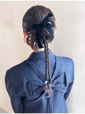ロング顔周りレイヤー韓国ヘア美髪おくれ毛_ba547613