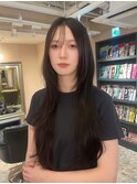 ★韓国風レイヤーカット/地毛風カラー/艶髪/顔まわりカット