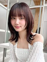 アフロート エル 錦糸町(AFLOAT L) 韓国風レイヤー/外ハネくびれ/ミディアムレイヤー/ぱっつん前髪