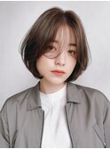 【フェザーバング】韓国風の毛流れふんわりボブショート