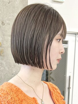 ノード(NODE) 栄小顔丸みボブ透明感グレージュ