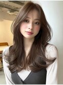 ナチュラルレイヤートレンドカラー韓国風シースルーバング
