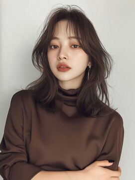 オンク 新宿(onk) 黒髪/グレーベージュ/レイヤーロング/前髪パーマ[新宿駅]