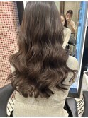 デジタルパーマロングコテ巻き風韓国風ふんわりレイヤーカット