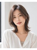 ミディアムレイヤー　白髪ぼかし　ハイライト　40代50代60代