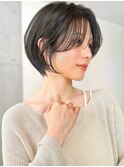 say.ショートボブ耳掛けショートローズブラウンイメチェン