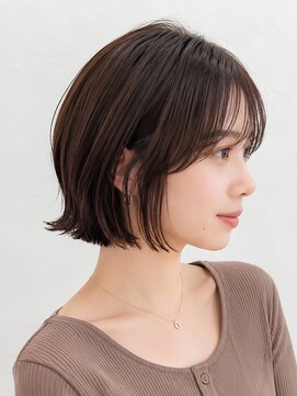 ウィールール 栄町店(WE RULE) 小顔外ハネスタイルグレージュレイヤーカットショートボブ