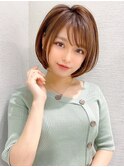 大人かわいい ワンレンボブ 前下がりボブ ひし形シルエット KI